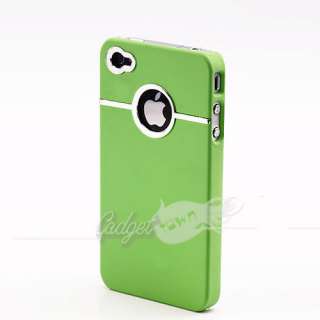 DELUXE GREEN CASE COVER W/CHROME FOR iPhone 4 4G  