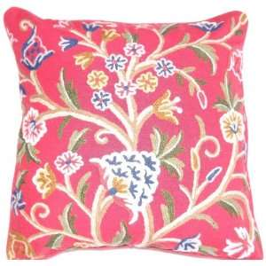  Pillow Tree of Life Exotic Red Cotton Duck (18X18)