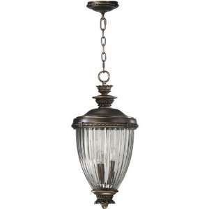   Bronze Patina Fontaine Traditional / Classic 3 Light Outdoor Pendant