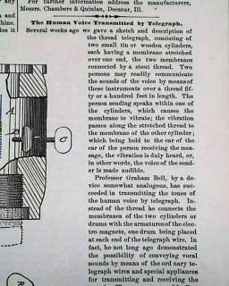1876 TELEPHONE INVENTED Historic Alexander Graham Bell VOICE Telegraph 