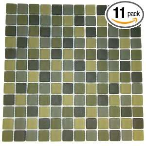   Mosaic Glass Tile, 1 by 1 Inch Tile on a 12 by 12 Inch Mosaic Mesh