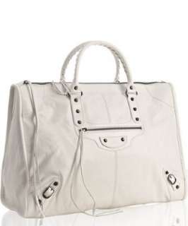 Balenciaga white pearl goatskin Weekender travel bag  BLUEFLY up to 
