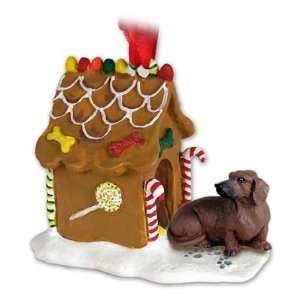  Dachshund Gingerbread House Ornament   Red: Home & Kitchen