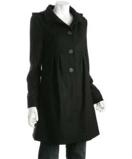 DKNY black wool blend empire waist coat  