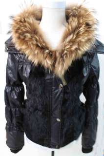 Just Cavalli Womens Fox Fur Neck Plus Rabbit Fur Vogue Jacket 2Sz 