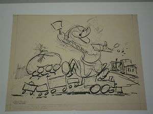 CARL BARKS  DISNEY original art drawing, huge, GIFTS FOR SHACKTOWN 