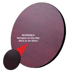  Reversible Table Top, 48 Inch Round, Mahogany/Black