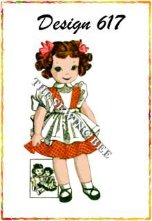 617 old rag girl DOLL & clothes Pattern vintage  