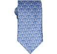 ike behar light blue scalloped fan print silk tie