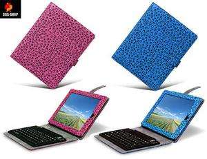 IPAD 3 PU Leather Case Cover with wireless bluetooth keyboard Pink New 