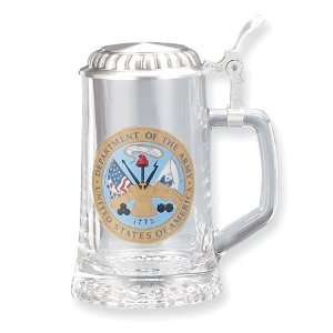US Army Removeable Lid 13.5oz Glass Stein