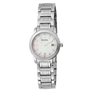 NEW! Bulova 96P107 Diamond Accented Mother of Pearl Dial Womens Watch 