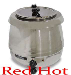 FMA STAINLESS STEEL ROUND SOUP CHILI CHEESE KETTLE FOOD WARMER 10 QT 
