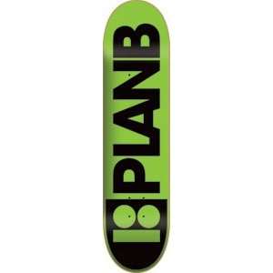  Plan B Dayglo Skateboard Deck   8.0 Green Sports 