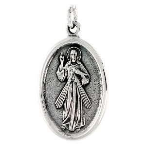 Sterling Silver Resurrection of Jesus Medal Pendant 15/16 X 5/8 (24 