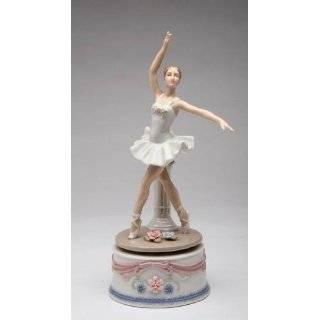 Fine Porcelain Ballerina in White Dress Musical Box   ? Ballerina