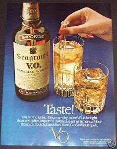 1982 SEAGRAMS VOTHE SMOOTH CANADIAN WHISKEY AD ART  