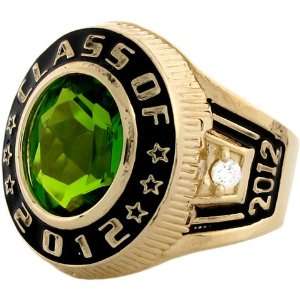   Class of 2012 Synthetic Peridot August Birthstone Mens Ring Jewelry