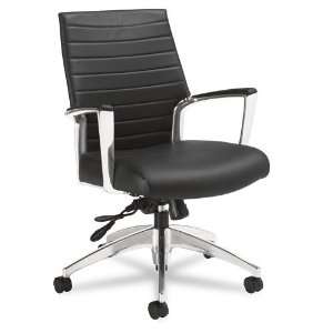  Global  Accord Series Mid Back Tilt Chair, Leather/Mock 