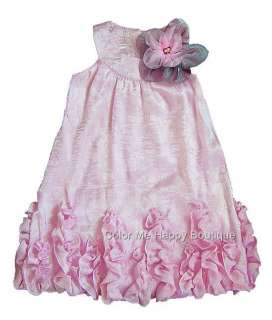   Boutique Peaches n Cream sz 5 Pink Shimmer Flower Dress Easter Clothes