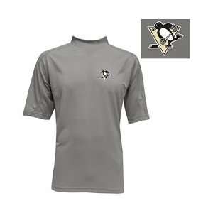   Pittsburgh Penguins Technical Mock Neck T shirt   Penguins Grey Small