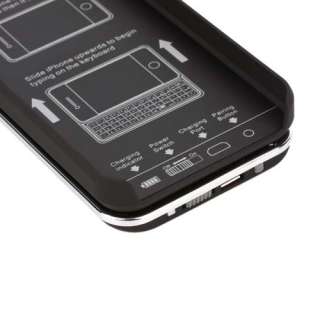   Rechargeable Sliding Keyboard Case for iPhone 4 4G 4S Black  