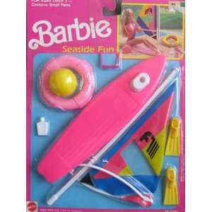 Barbie SEASIDE FUN Playset w WIND SURFING SAIL BOAT & More (1989 Arco 