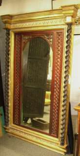 Full Sized Mirror with Gold Gilt Carved Wood Frame  