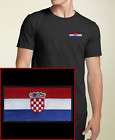 Croatia Flag EMBROIDERED Black Croatian T Shirt *NEW*
