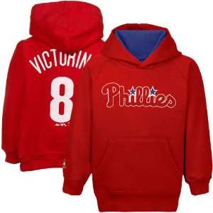   Phillies #8 Toddler Red Player Pullover Hoodie Sweatshirt: Sports