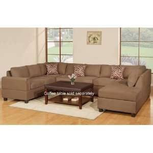  3pc Microfiber Sectional Sofa with Accent Pillows in 