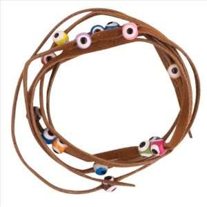 : Evil Eye Lucky String Wrap Bracelet Anklet with Colorful Lucky Eyes 
