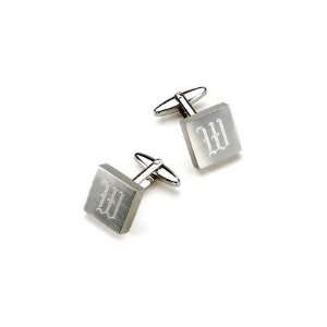  Silver Square Cufflinks (1 per order) Personalized Gift 