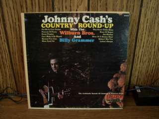 Johnny Cash   Country Round Up Mono lp album VG+  