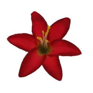  NEW Small Red Lily Hair Flower Clip, Limited. Beauty
