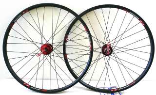   Mountain Bike wheelset Rims Q/R 6 Bolt Disc 8/9 speed Red Hub  