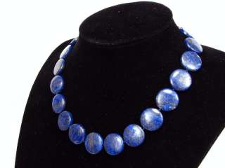 Necklace Lapis Lazuli 20mm Flat Round 925 KN  