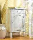 Shabby Cottage Chic White Glass China Cabinet French Vintage Roses 