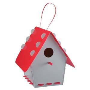  Tweet Tweet Home Bird House   Gray / Red Patio, Lawn 