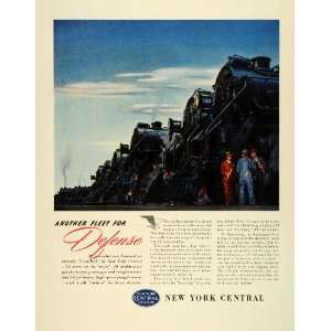 1941 Ad New York Central System Railway Locomotives WWII Defense Train 