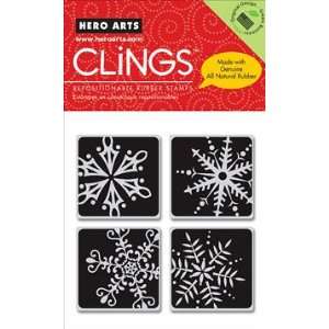    Four Framed Snowflakes Cling Rubber Stamps: Arts, Crafts & Sewing