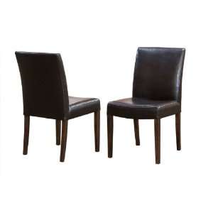   Leather Dining Side Chairs with Wood Legs by Diamond Sofa: Home