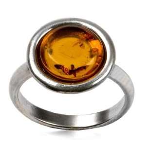  Natural Light Honey Color Amber Sterling Silver Round 