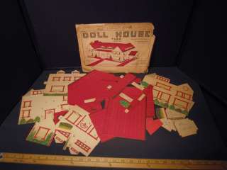 RARE 1925 Dollhouse Kit Paper Cardboard Toy Doll House  