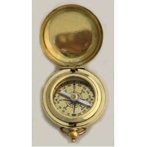  1 3/4 Brass Face Pocket Compass w/Cover: Hiking and 