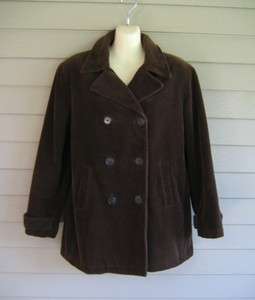 Gap Womens Brown Cotton Corduroy Pea Jacket Coat M  