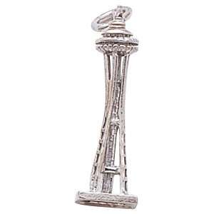  Rembrandt Charms Space Needle Charm, 14K White Gold 