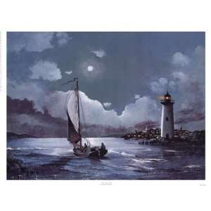  Moonlit Sail by Robert Radcliffe 17x13