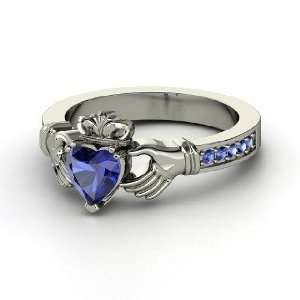    Claddagh Ring, Heart Sapphire Sterling Silver Ring Jewelry