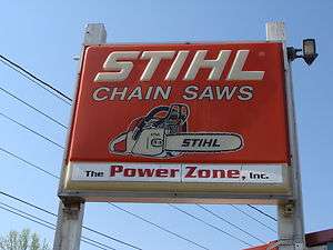 STIHL CHAIN SAWS LIGHTED ADVERTISING SIGN 37X73  